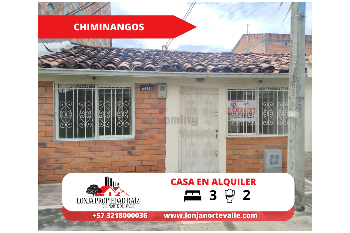 Casas en Arriendo, Cartago,  - Chiminangos
